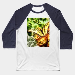 Butterflies - Tiger Swallowtail on Yellow Wildflower Baseball T-Shirt